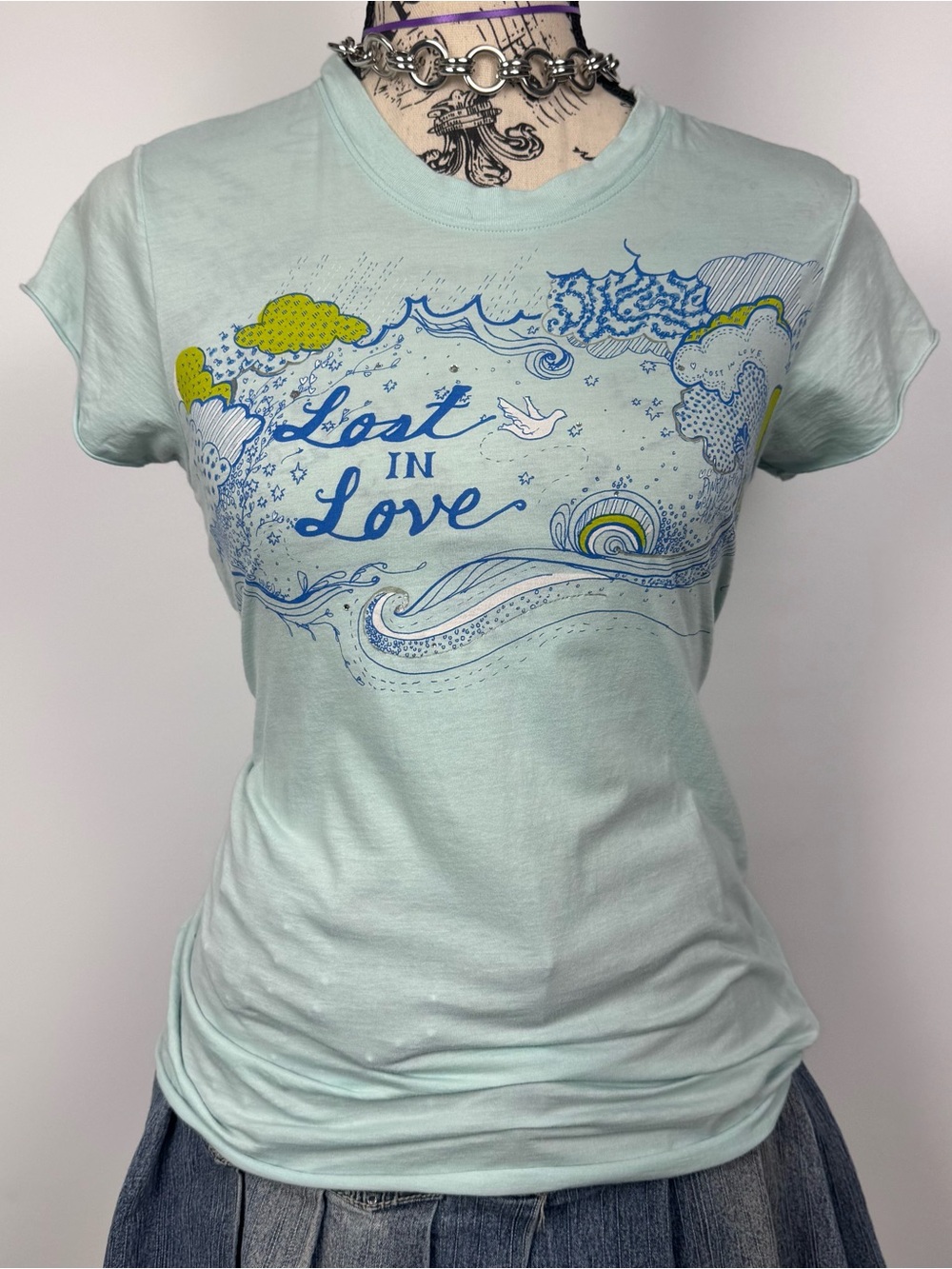 PINK Victoria's Secret Mint 'Lost in Love' Graphic Tee